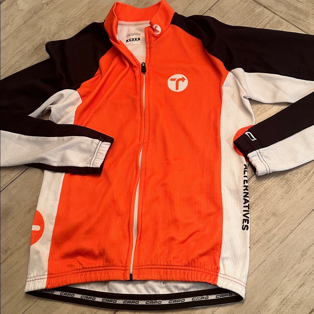 Women's Capo Cycling Jacket Performance Orange White size S - Picture 2 of 7